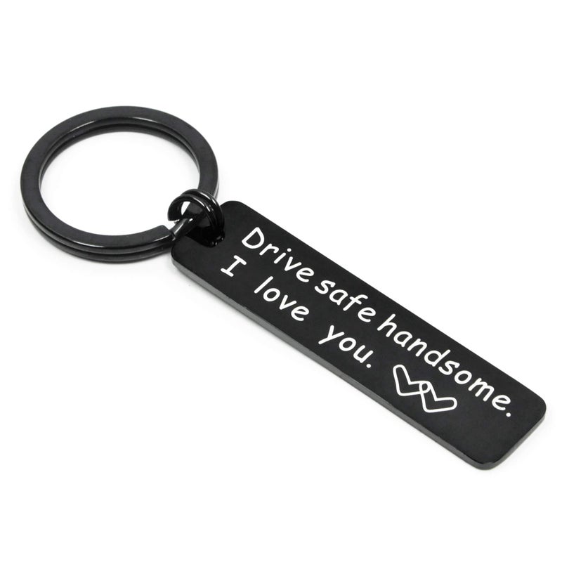 Elechobby Drive Safe Keychain I Need You Here With Me Gifts for Husband Dad Boyfriend Gifts Valentines Day Father's day BirthdayGift (Black I love you B) - Image 1